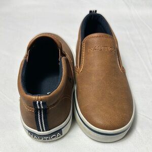 Nautica Brown Slip-On Kids Shoes with Elastic Panels